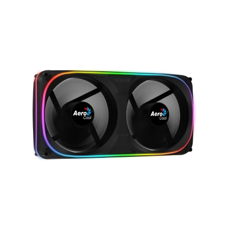 VENTILADOR AEROCOOL ASTRO,COLOR NEGRO, ARGB MULTICOLOR,2X 120mm, ASTRO24